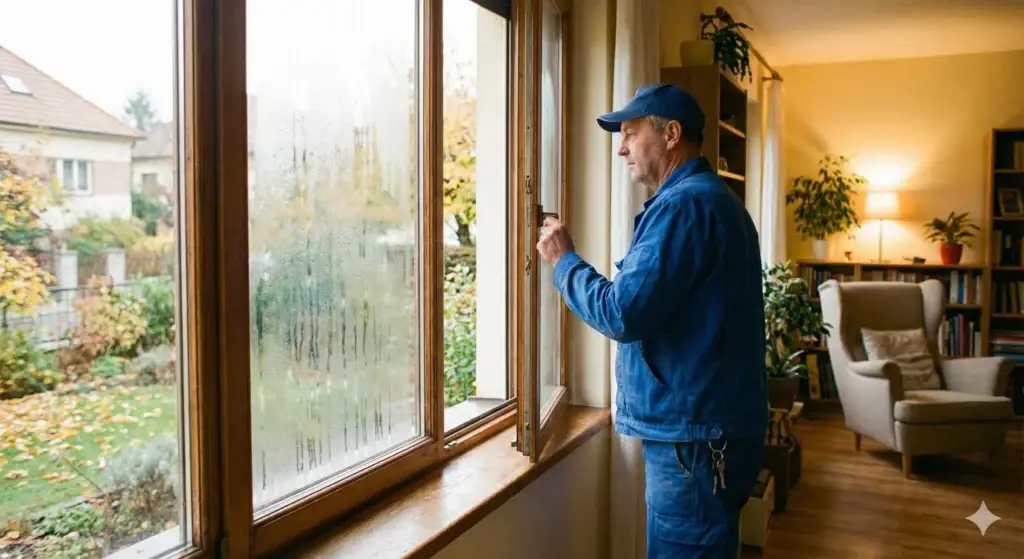 Ferienhausverwaltung in Heikendorf - Mitarbeiter lüftet eine Ferienwohnung in heikendorf